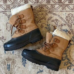 Sorel Tan and Black Winter Boots